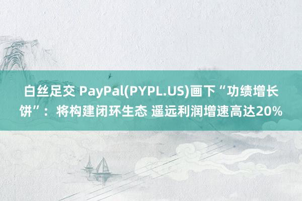 白丝足交 PayPal(PYPL.US)画下“功绩增长饼”：将构建闭环生态 遥远利润增速高达20%