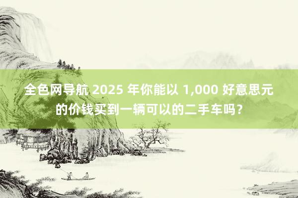 全色网导航 2025 年你能以 1，000 好意思元的价钱买到一辆可以的二手车吗？