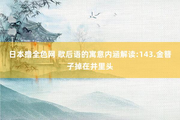 日本撸全色网 歇后语的寓意内涵解读:143.金簪子掉在井里头